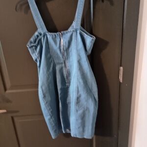 Haute Monde Light Blue Denim Zip Dress